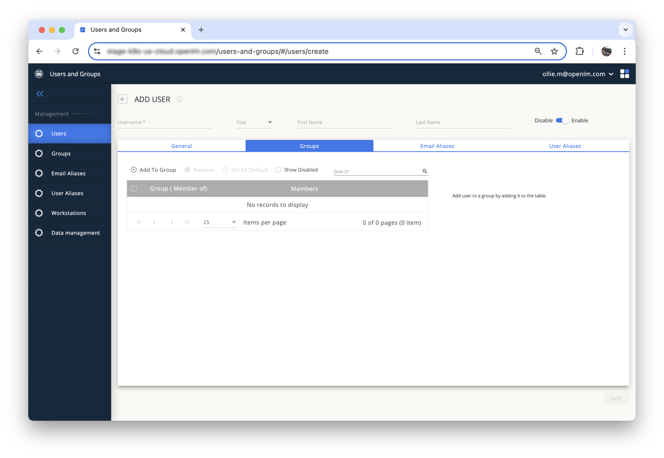 Adding user to a group