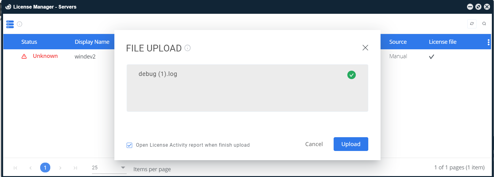 Drag and drop the debug log prompt
