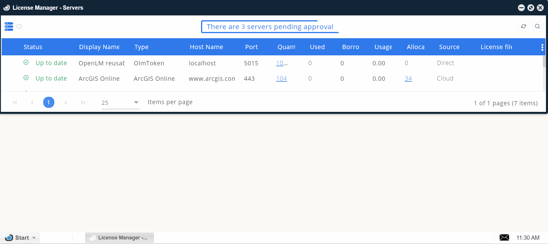 Pending servers in EasyAdmin