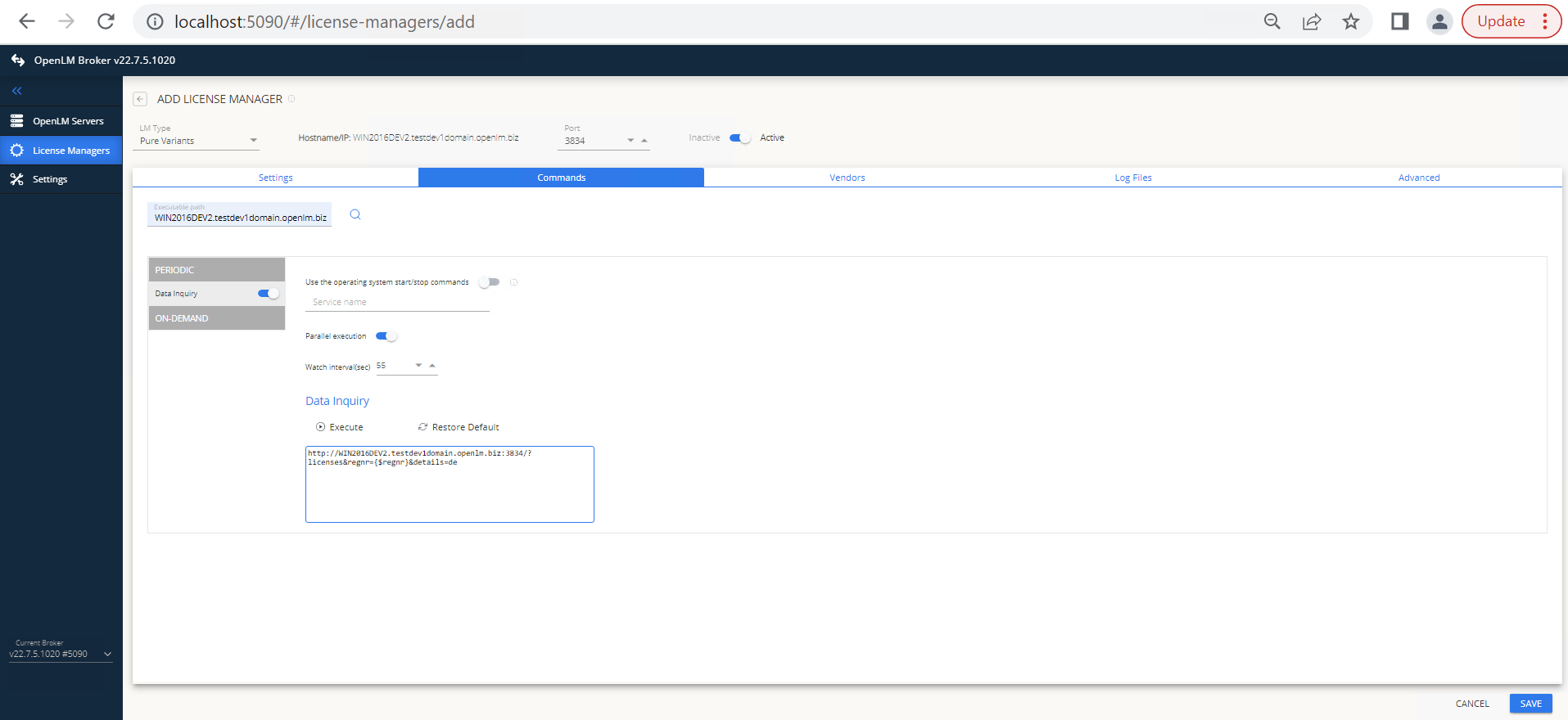 Go to the Vendors tab -&gt; Add Vendor, enter pure::variants, and click Continue. IMAGE 105