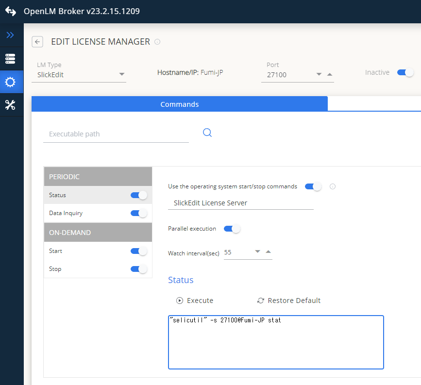 Configuring SlickEdit in Broker web UI.