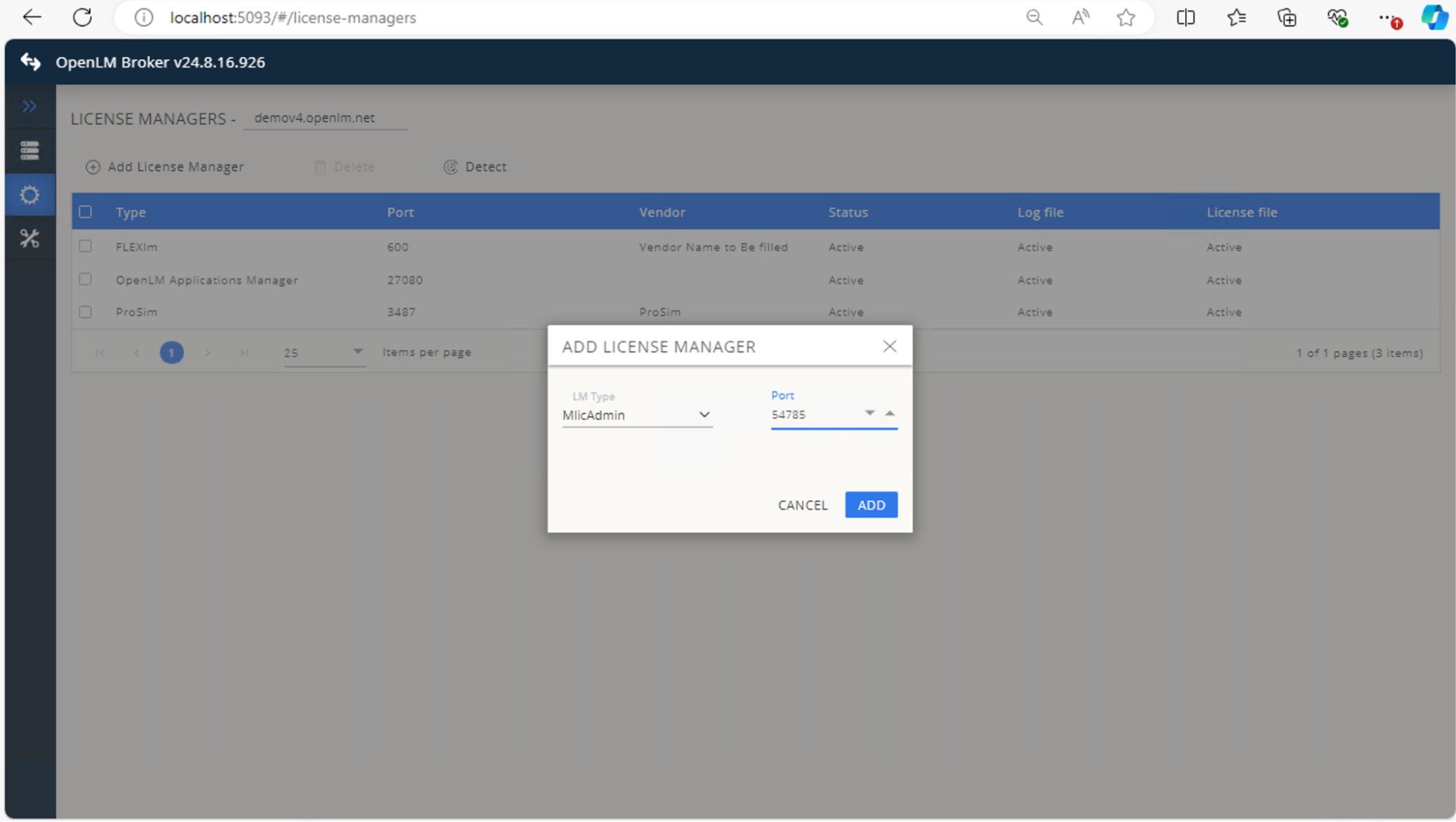 In Settings, configure license files: