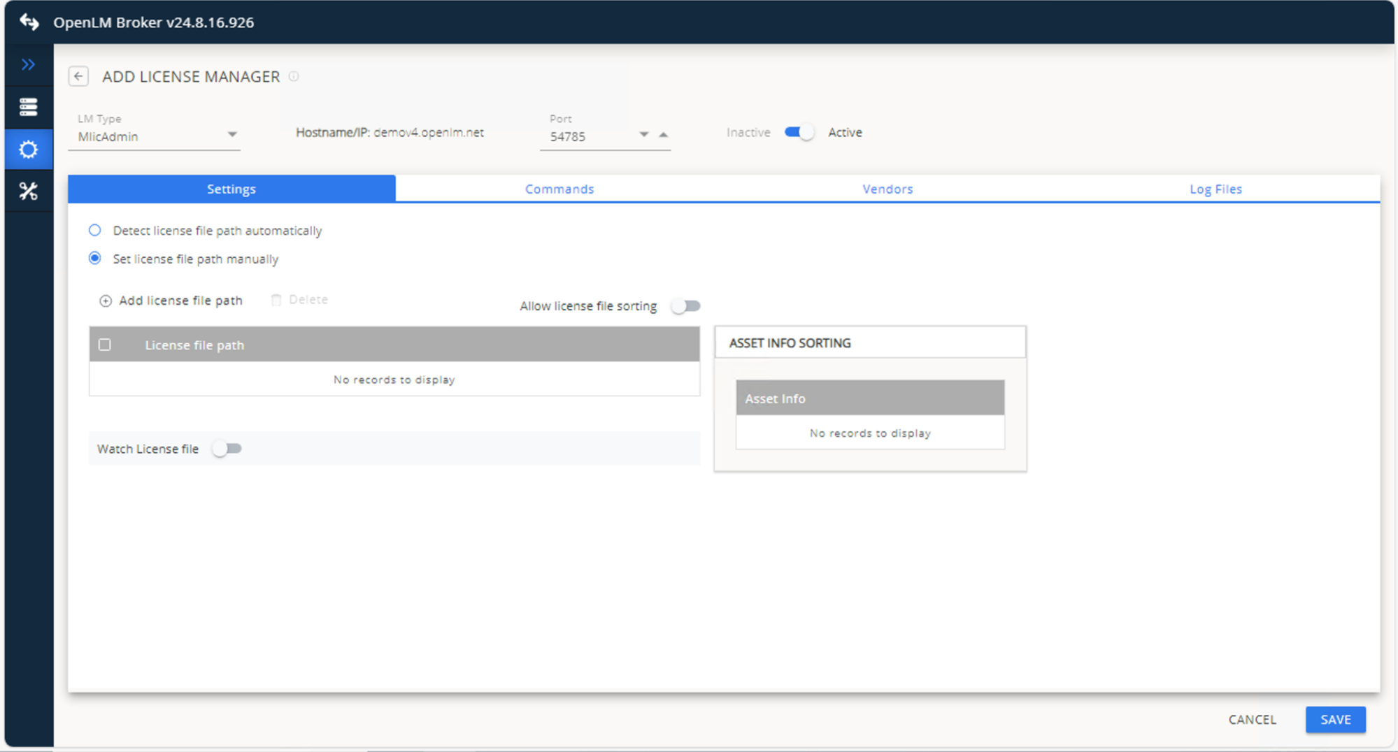If adding manually, click Add license file path and browse to each feature&#39;s license file.