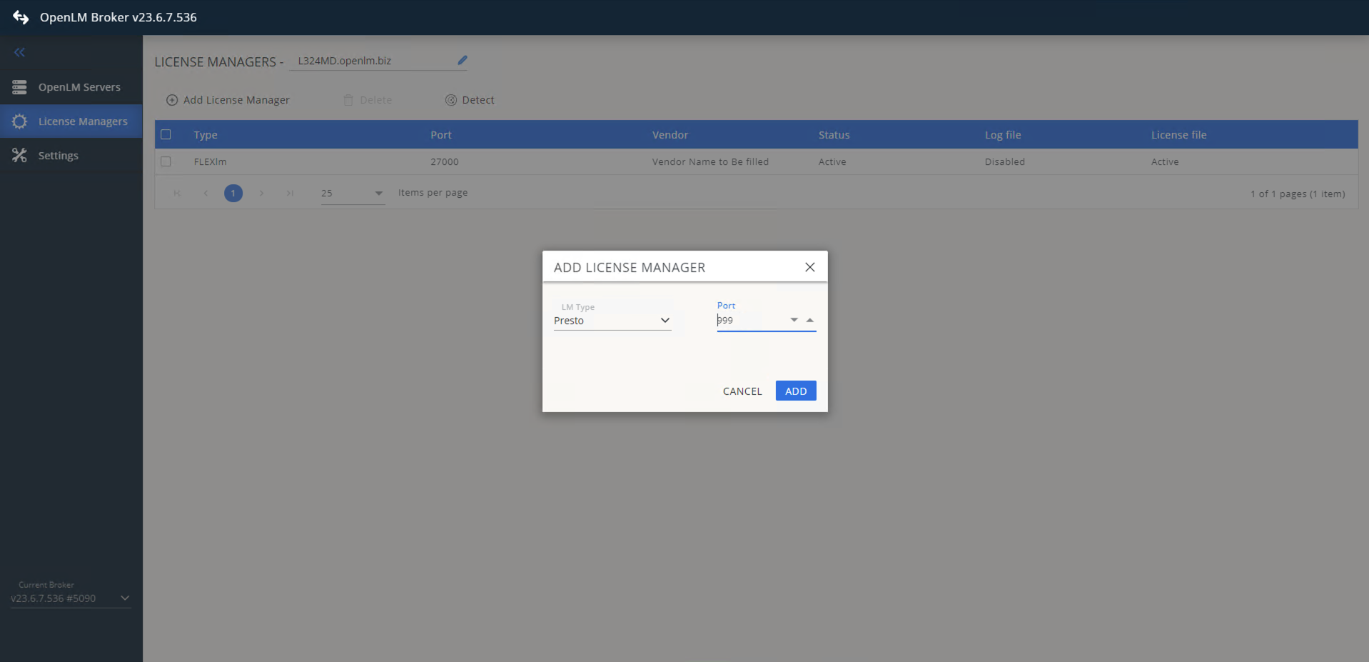 In the Vendors tab, click Add Vendor, enter RIB Presto, and click Continue. IMAGE 42