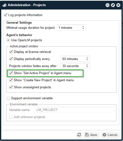 Show "Set Active "Project"