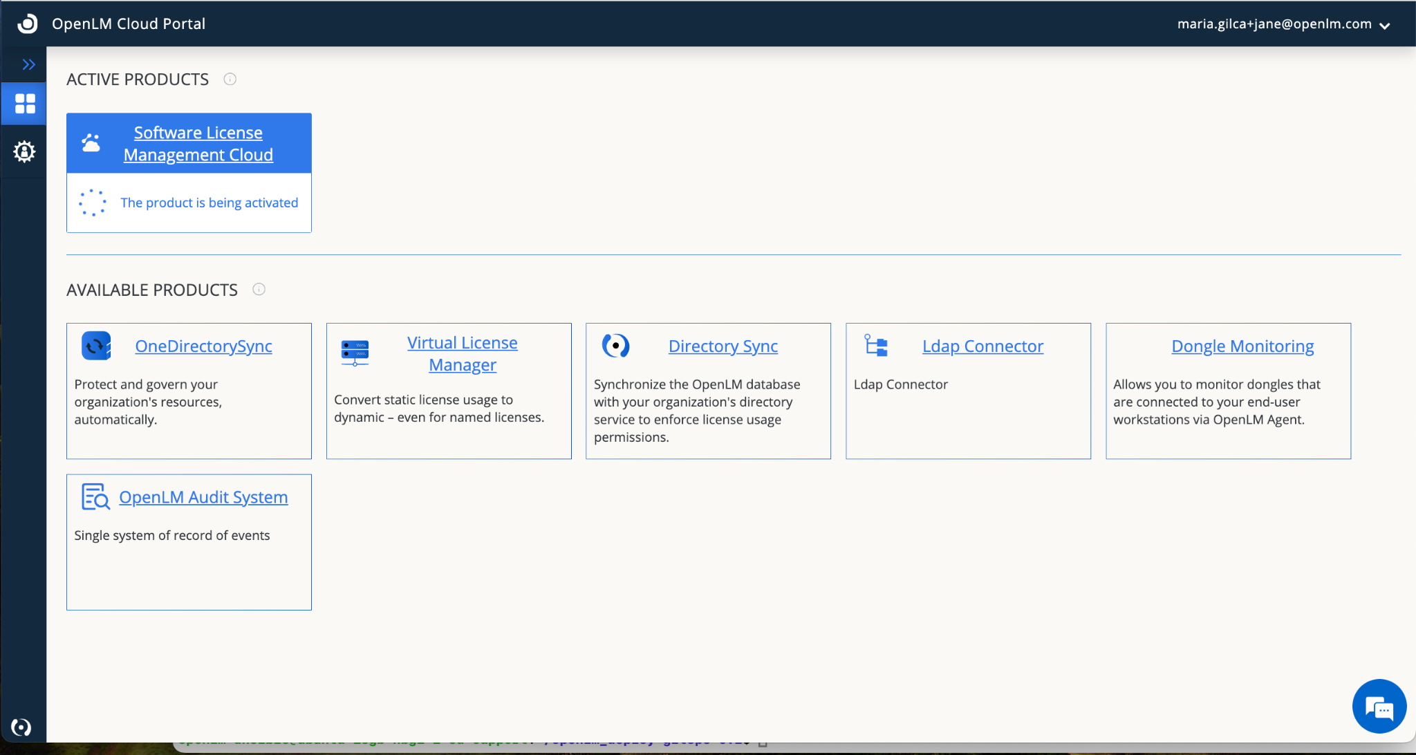 Figure 7: The Software License Management Cloud Activation process ongoing