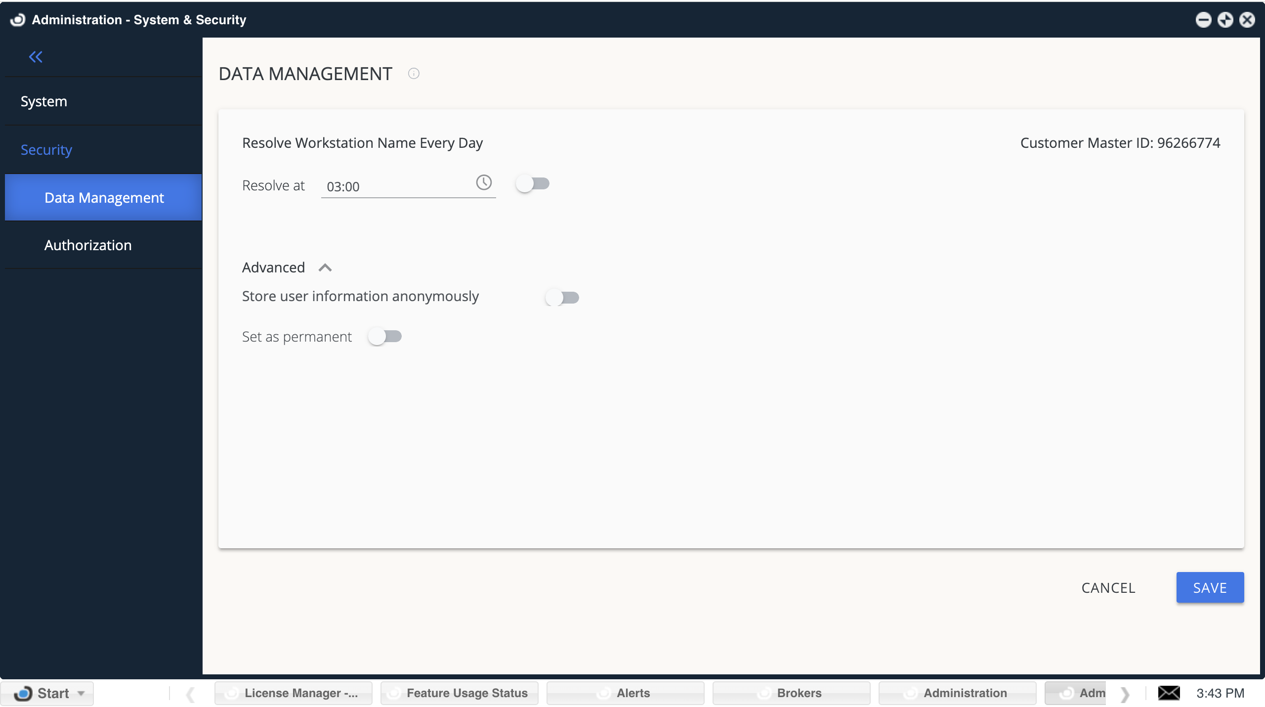 Administration - Data Management