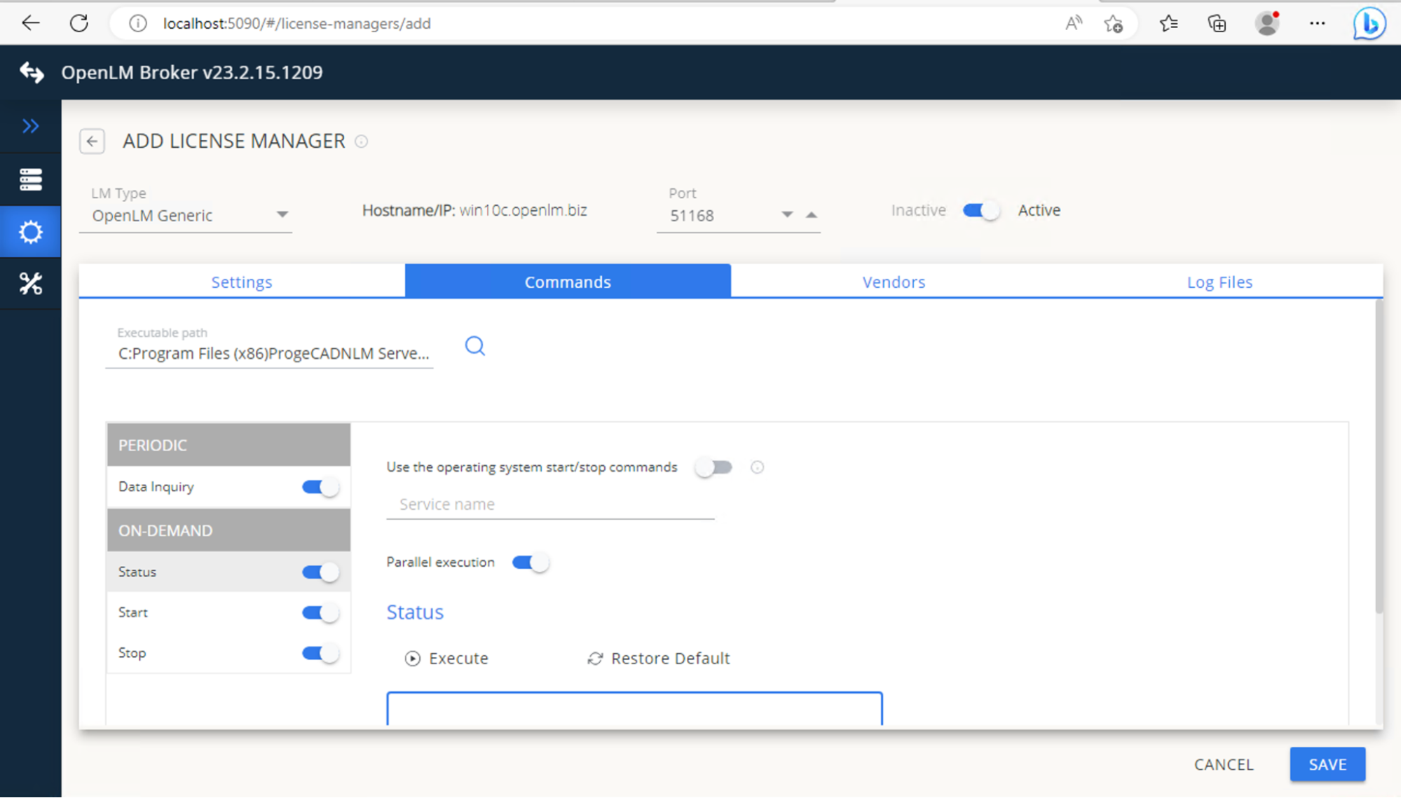 Vendors で ProgeCAD を追加