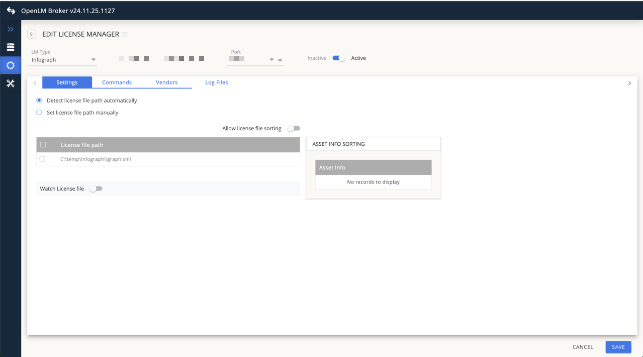 ライセンスファイル設定