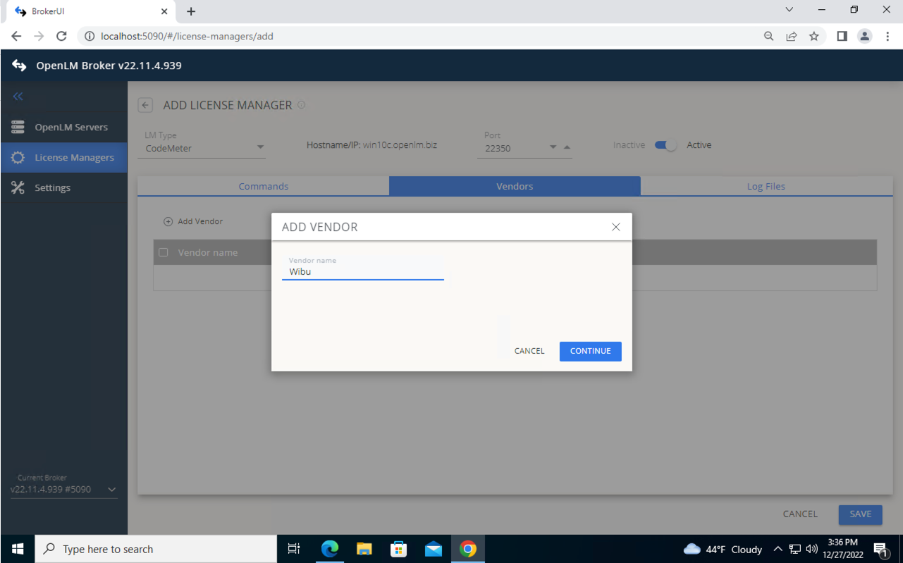 Log Files タブへ移動