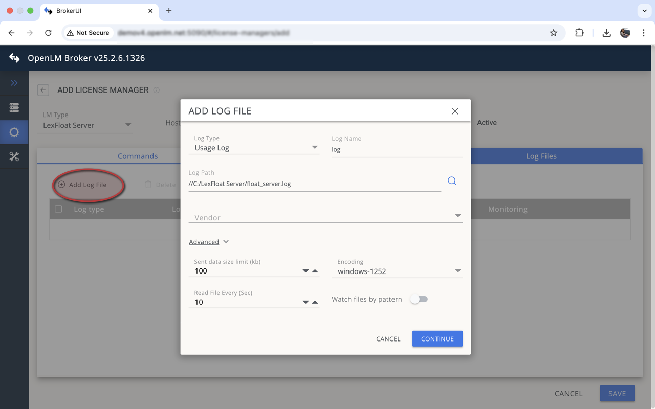 ログファイル追加