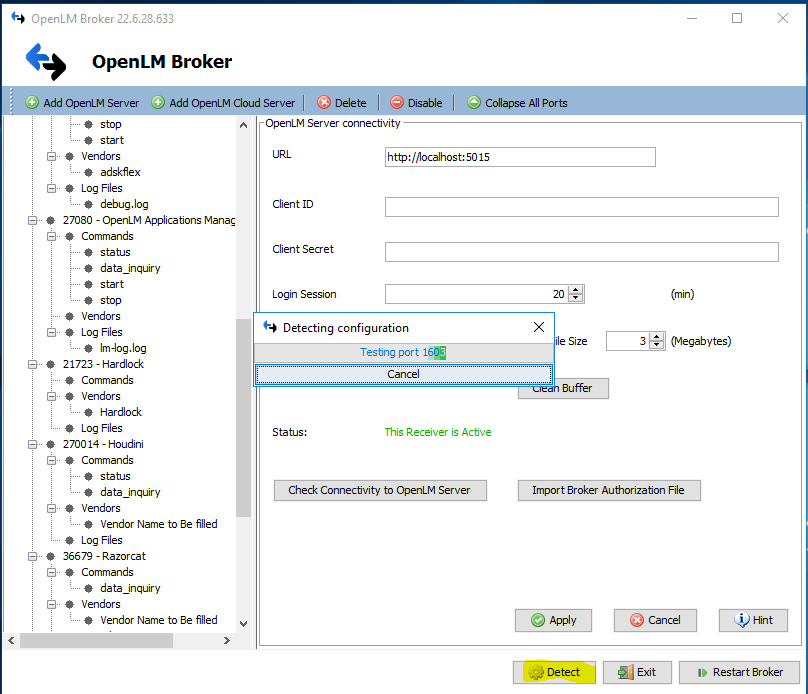 OpenLM Broker window