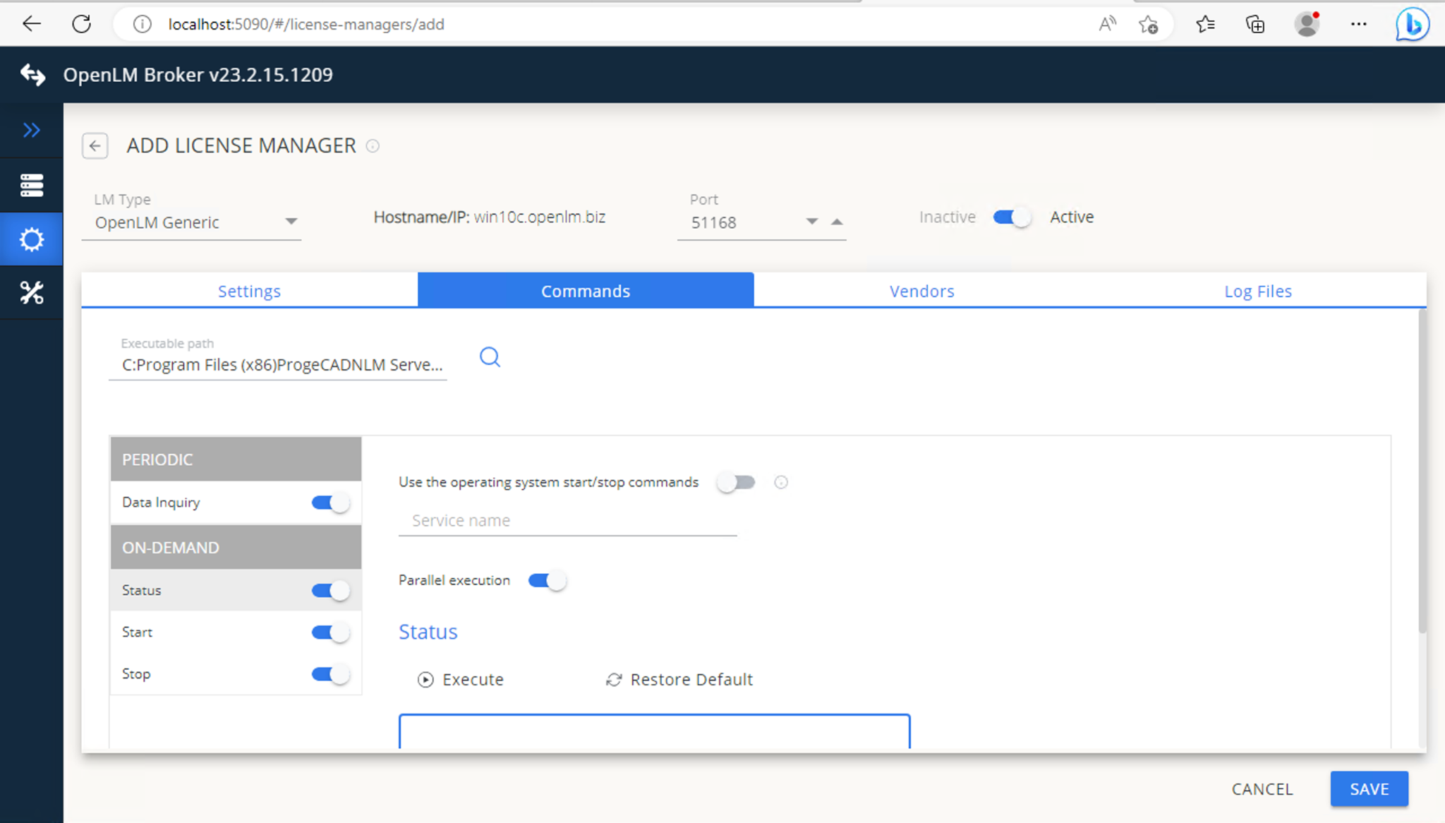Broker web UI commands