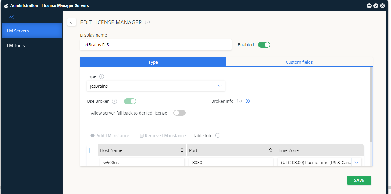 Manual server configuration for JetBrains FLS