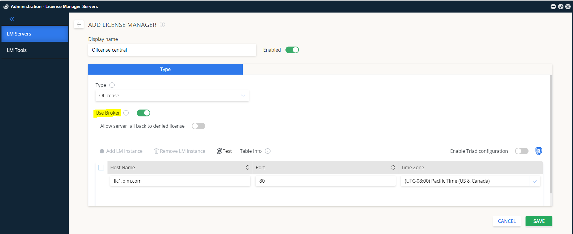 Server setup with Broker