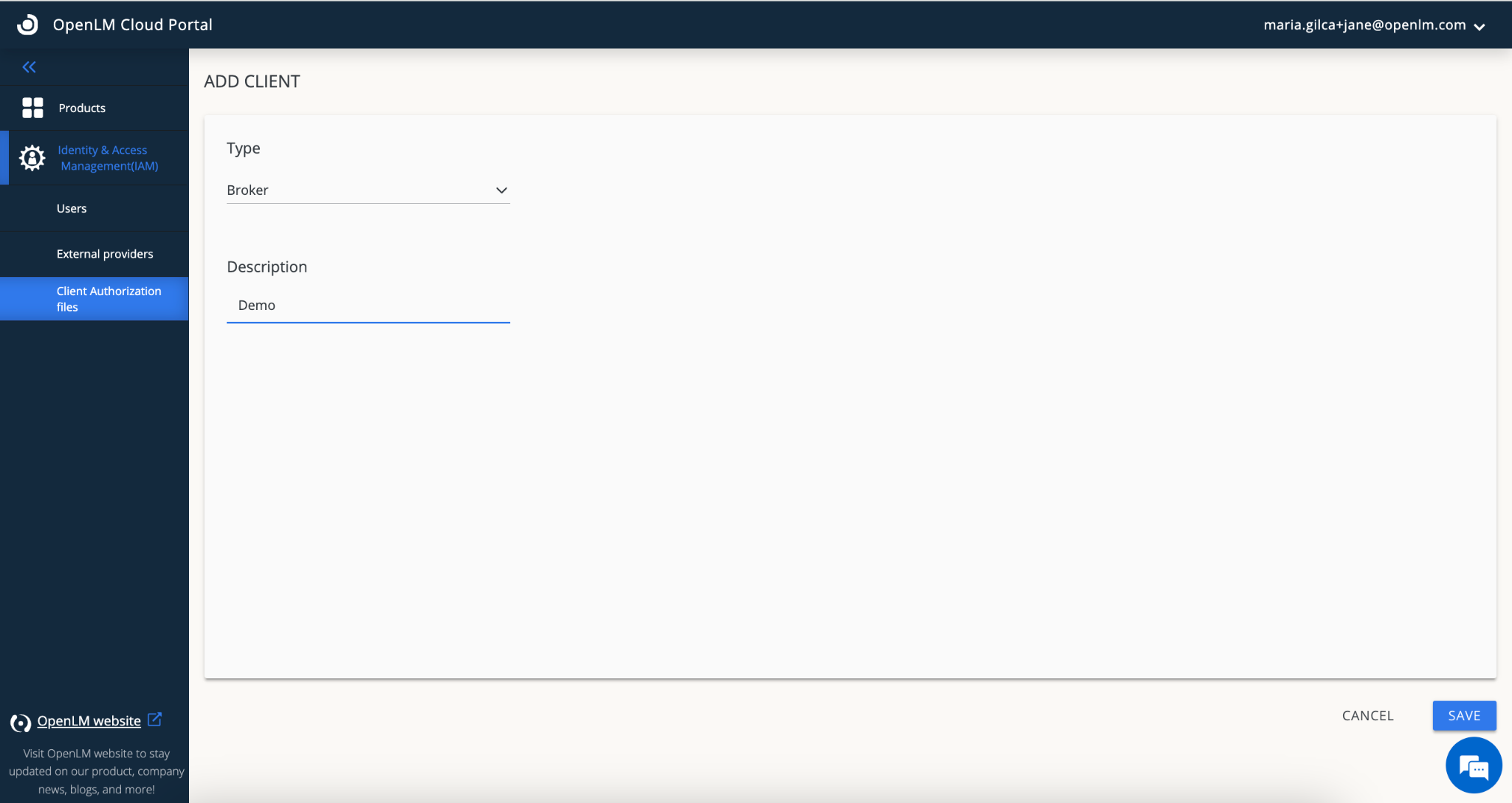 Figure 16: Add Client
