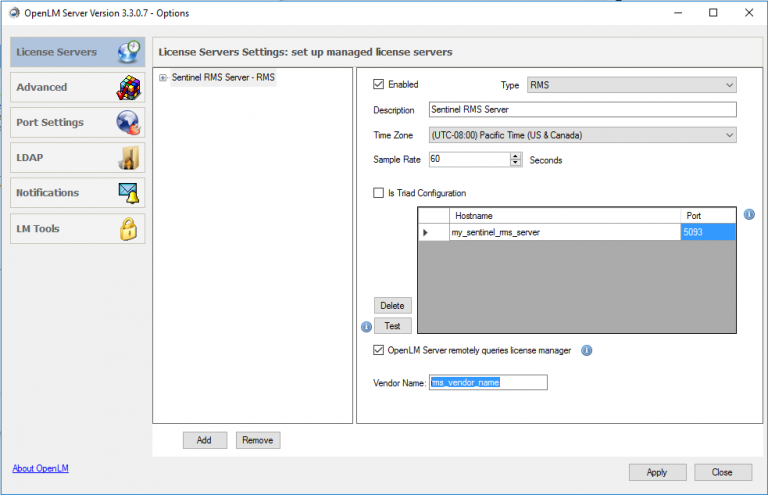 sentinel local license manager