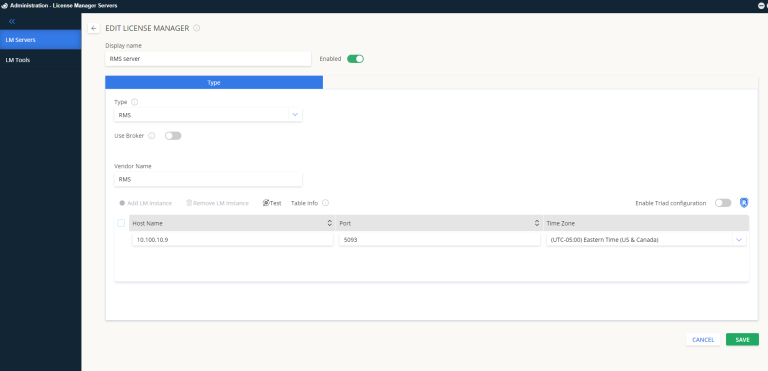 Configuring OpenLM to monitor the Sentinel RMS license manager ...